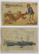 Early postcards, mainly topographical, 1893/4 Brussels , Canary Is. hotel, Delfzill Ship 1901,