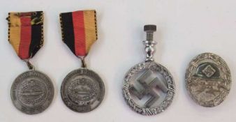 German WWII 800-mark silver badge, oval, embossed helmet and crossed daggers '20 Juli 1944',