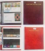 About three mint GB sets, FDCs in two albums, c34 FDCs