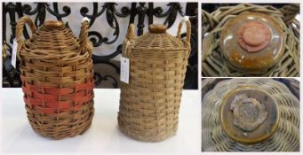 Two Royal Navy wicker gallon rum jars (unopened) (2)