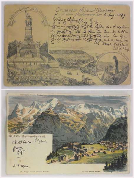 Twenty postcards, mainly Gruss-Aus, topographical 1892-1902 Europe, Berlin restaurants, 1896