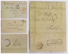 Postal History: October 1854 Crimea to London via Marseille 2d to pay (Lord Errol is wounded Mr