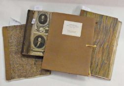 Three scrapbooks with numerous etchings, engravings and lithographs and a reproduction set "