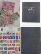 Accumulation of worldwide stamps in two albums and tin