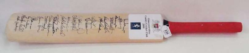 Gloucestershire County Cricket Club 2000 cricket bat signed by all the players