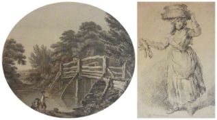 Two oval engravings
After W. Byrne 
"Angling" and "The Cornfield", 1810 and ten various original