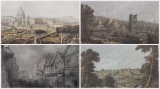 Lithograph 
by Day and Haghe 
"View of Clifton and the Hotwells", unframed, and a quantity various