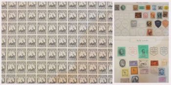 Postal History: United States of America 160 stamps, mostly stuck on sheets, 1870 issues (5),