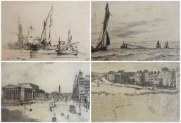 Two original etchings 
George Straton, Ferrier (Scotland, d. 1912) 
Marine subjects, 
Original