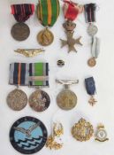 RAF, French and commemorative medals, including RAF badges and medallions, (1 box)