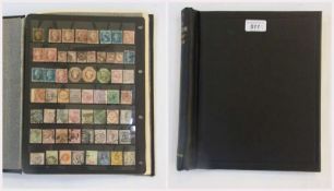 Small GB collection in black album from 1840, 1d black (3 margin), embossed, 6d, 10d, 1 shilling cut