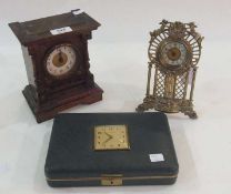 New Haven twentieth century clock jewelbox, fashioned by Farrington, the cover inset with