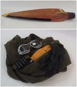 Hurricane timber propeller, together with flying suit and goggles, (3)