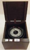 German Third Reich ship's compass, in gimbals, marked "Berlin, W361258, M385", cased in wooden box
