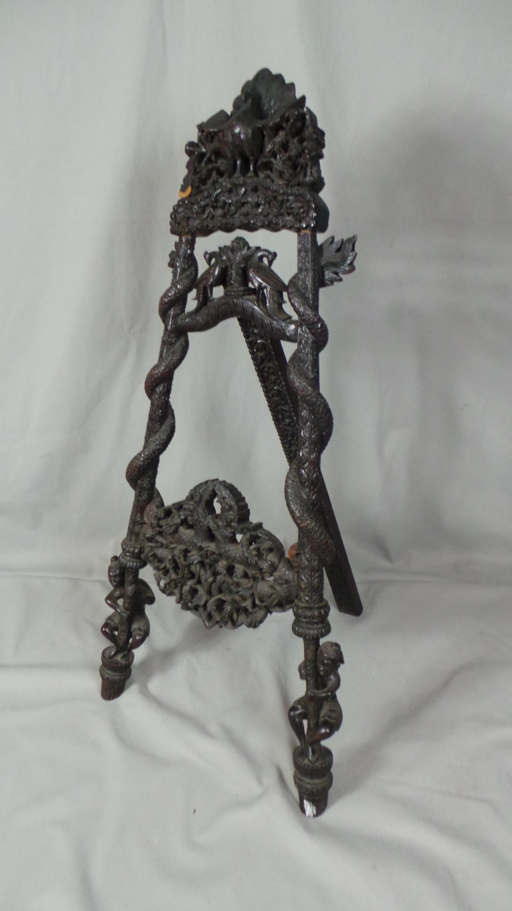 A late 19th Century Burmese hardwood easel