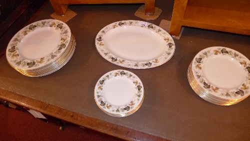 A Royal Doulton Larchmont part dinner set including three sizes of plates and a meat plate