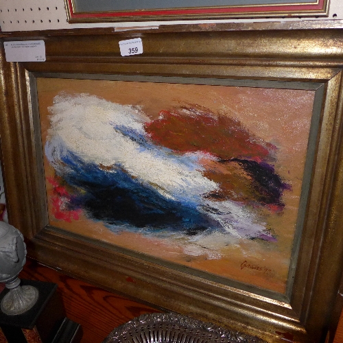 Abstract impressionist oil on board, possibly Afro Basaldella circa 1970, signed indistinctly W 62