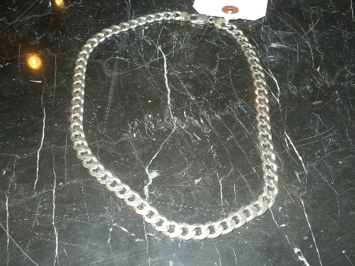 A hallmarked silver gentlemans chain link necklace