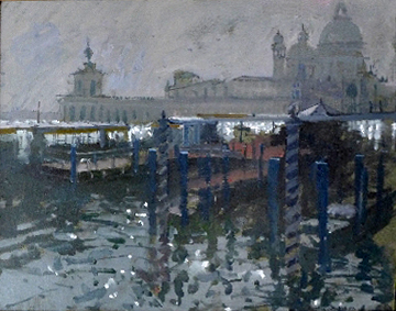 An oil on canvas `Venice, Salute` by Richard Pikesley RWS, NEAC  36x46cm