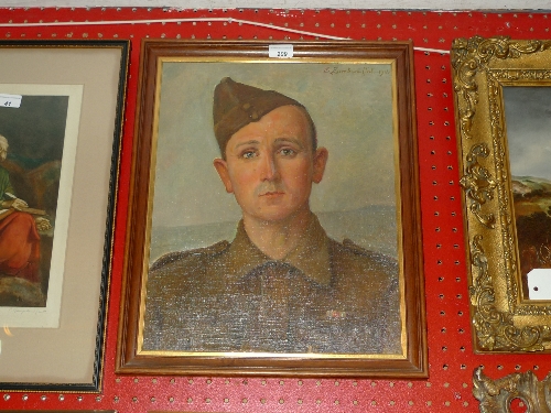 An Italian oil on board portrait of a military gentleman light anti aircraft regiment signed