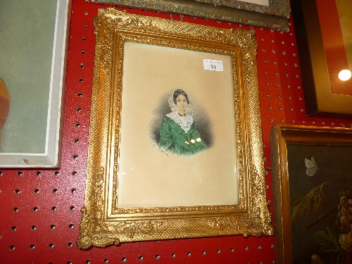 A Victorian study of a woman indistinctly signed W 30 x H 36 cm