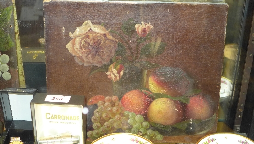 A C19th oil on canvas still life fruit and one similar