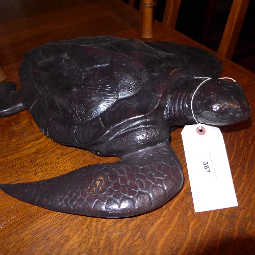 A bronze water fountain in the form of a sea turtle. 54 cm long.