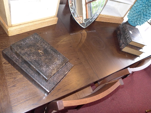 Four various Victorian style book boxes (two 33cm x 21cm) (two 26cm x 17cm)