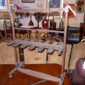 A George III mahogany three tier boot stand