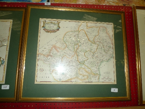 A hand coloured map of Hertfordshire by Robert Morden