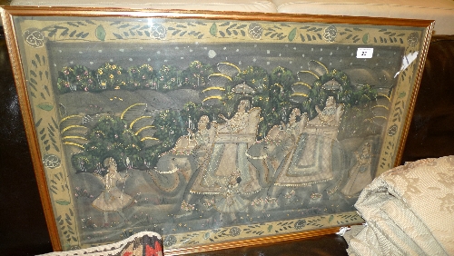 An Indian study Royal procession framed and glazed
