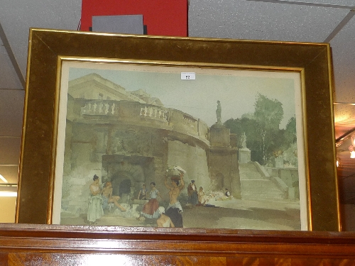 A William Russell Flint print of a Classical scene signed in pencil