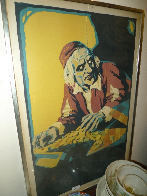 A film poster `Scrooge` framed and glazed
