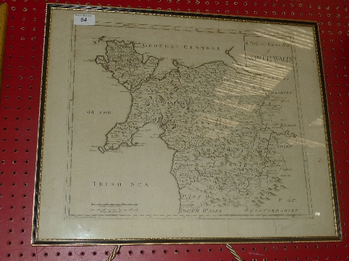 A C18th engraved map of North Wales signed in pencil Morden