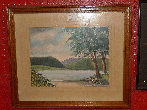 A watercolour of Ulswater in the Lake District by Ray Hensher 1979