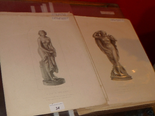 A collection of C19th unframed prints of Classical figures comprising two stipple engravings by W.