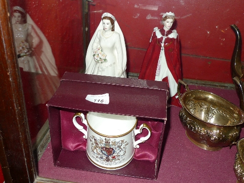 Two Royal Worcester figures of Queen Elizabeth II one for the Queens 80th birthday the other to