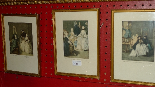 A set of six framed and glazed coloured prints after Pietro Longhi