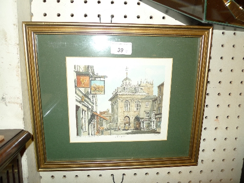 A pair of limited edition prints from watercolours Abingdon and Burford signed and numbered in