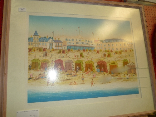 A Limited Edition print French beach scene signed Fanch