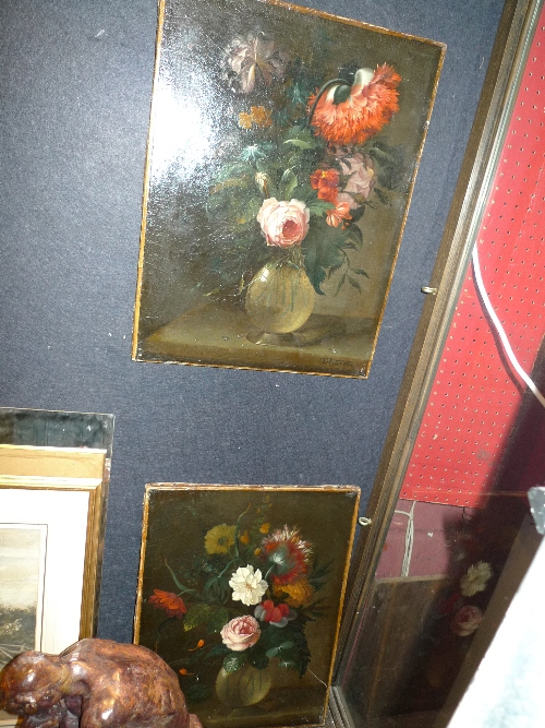 A pair of oils on canvas still life signed Keyser