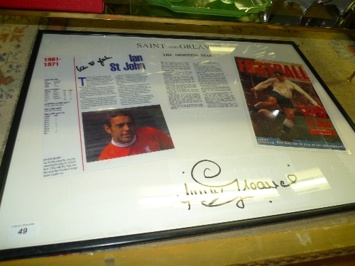 A print of Jimmy Greaves and Ian St John entitled 'Saint and Greavsie' (a/f)