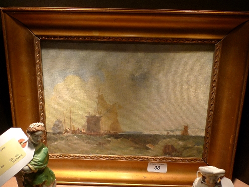 An oil on board White Cliffs of Dover within gilt frame