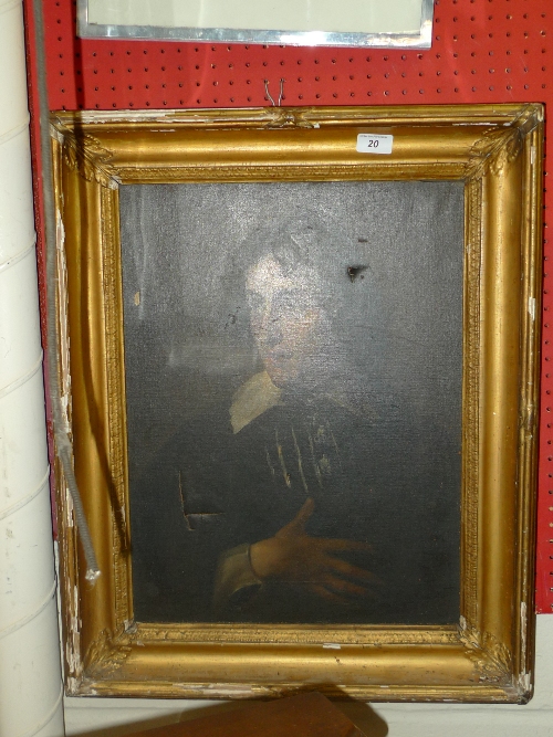 A C19th oil on canvas portrait of gentleman within gilt frame