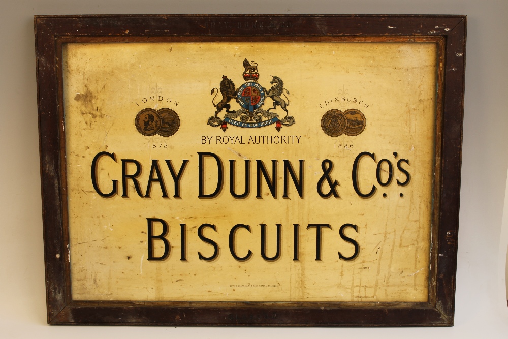 A FRAMED LATE NINETEENTH CENTURY - EARLY TWENTIETH CENTURY ADVERTISING SHOW CARD for "Gray Dunn &
