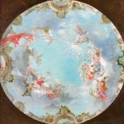 Alexis Joseph Mazerolle (1826-1889) Allegorical ceiling design, Oil on canvas, painted in tondo,