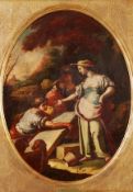 Salvatore Mollo (second half 18th century) Erminia and the Shepherds, Oil on canvas, Oval, 59.5 x