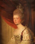 After Sir Joshua Reynolds, Portrait of Queen Charlotte (1744 - 1818), Oil on canvas, 85 x 70 cm (33