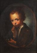 T. Carrard (2nd half 18th century) A young boy blowing bubbles, A young girl reading, A pair, oil