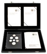 Elizabeth II, Royal Shield of Arms, silver proof set 2008, silver proof One-Pound to One-Penny, in